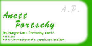 anett portschy business card